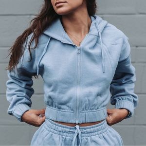 Paragon Warm Up Crop Sweatshirt Sky Blue